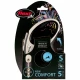 Поводок-рулетка Flexi New Comfort S для собак до 12 кг, 5 м, трос, чёрный