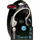Поводок-рулетка Flexi New Comfort S для собак до 12 кг, 8 м, трос, чёрный