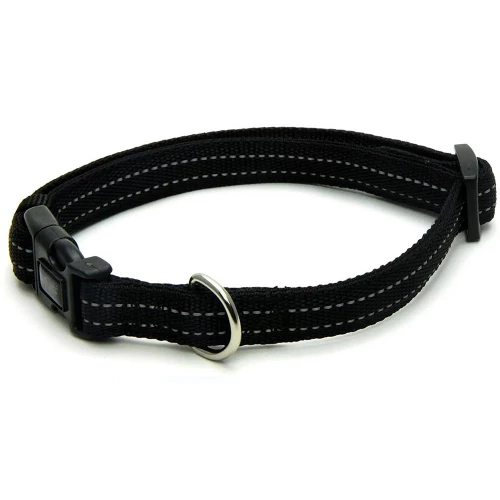 Ошейник Croci Soft Reflective для собак, светоотражающий, нейлон, черный, 30-45×1.5 см