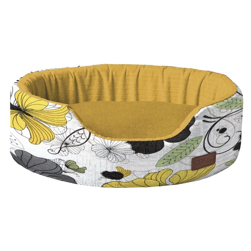 Лежак Croci Cozy Flo для собак и кошек, оранжевый, 50×35×14 см