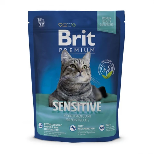 Сухой корм Brit Premium Cat Sensitive, для кошек с чувствительным пищеварением, 0.3 кг