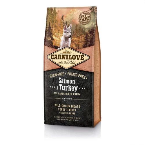 Сухой корм Carnilove Puppy Large Breed Salmon & Turkey, для щенков крупных пород, 12 кг
