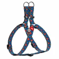 Шлея Waudog Nylon для собак, з QR паспортом, малюнок Супермен Лого, синій, 20 мм, 50-80 см