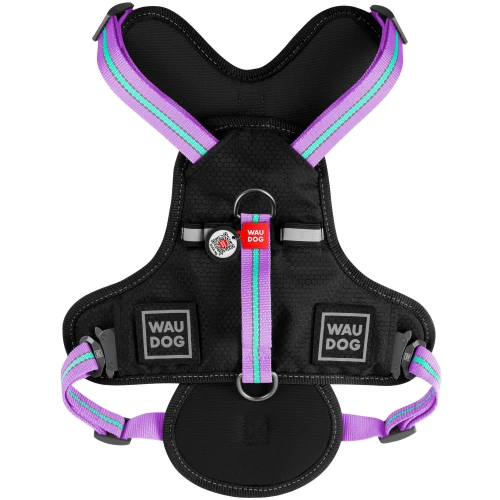 Шлея Waudog Nylon для собак, безпечна, фіолетовий, 20 мм, розмір S, 35-60 см, 55-65 см