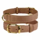 Ошейник BronzeDog Crazy, для собак, кожаный, светло-коричневый, 38-49×2.5 см