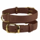 Нашийник BronzeDog Crazy, для собак, шкіряний, коньяк, 46-60×3 см