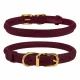 Нашийник BronzeDog Premium Crazy, для собак, шкіряний, бордовий, 43-53×1.1 см