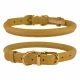 Ошейник BronzeDog Premium Crazy, для собак, кожаный, горчичный, 30-40×0.9 см