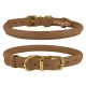 Нашийник BronzeDog Premium Crazy, для собак, шкіряний, світло-коричневий, 30-40×0.9 см
