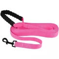 Повідець BronzeDog Active для собак, нейлоновий з м'якою ручкою, рожевий, 6 м×2.5 см