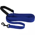 Поводок BronzeDog Active для собак, нейлоновый с мягкой ручкой, синий, 9 м×2.5 см
