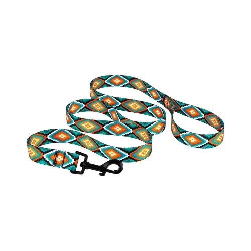 Поводок BronzeDog Tribal для собак, нейлон, принт ромбы, 152×2 см