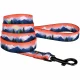 Поводок BronzeDog Travel для собак, нейлон, принт горы, 152×2.5 см
