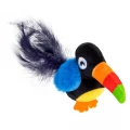 Игрушка GiGwi Melody chaser, для собак, тукан с пером, со звуковым чипом, текстиль, 10 см