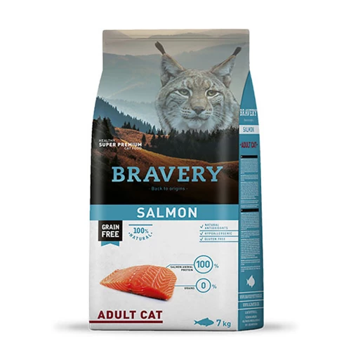 Сухой корм Bravery Salmon Adult Cat для взрослых кошек, с лососем, 7 кг