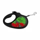 Поводок-рулетка Waudog R-leash для собак, рисунок "Калина", S, до 15 кг, 5 м, лента, черный