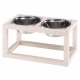 Ferplast Desco Wood 05 KC57 деревянные подстаканники со стальными мисками для кошек и собак, 36x18,2x25 см