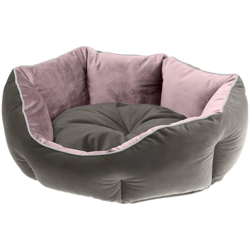 Бархатный диван Ferplast Queen 50 Pruple-Grey для кошек и собак, 50×40×18 см