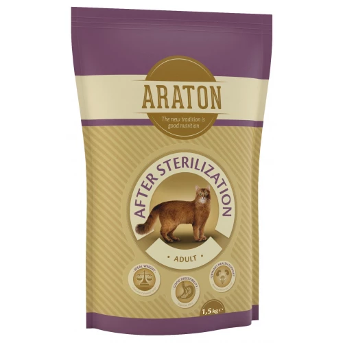 Сухой корм Araton Adult After Sterilization для стерилизованных кошек весом от 1 до 8 кг, 1.5 кг