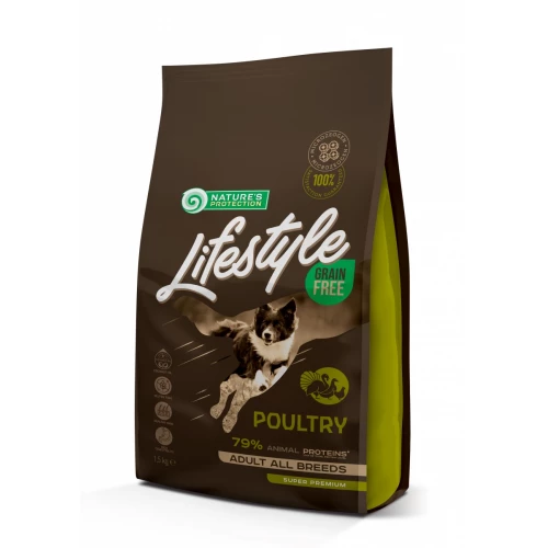 Сухий корм Natures Protection Lifestyle Grain Free Poultry Adult All Breeds для собак всіх порід, 10 кг